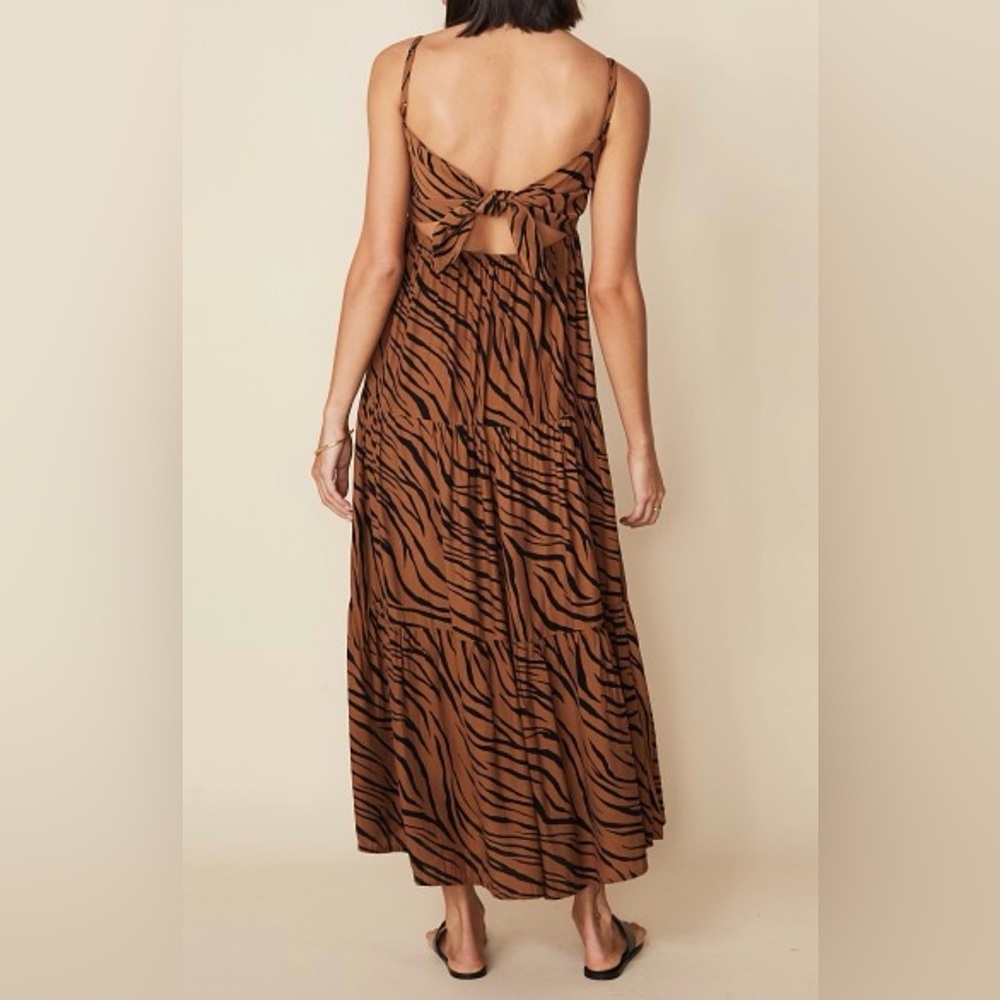 FAITHFULL THE BRAND Corvina Animal Print Midi Dress, Size 2 - Picture 3 of 14